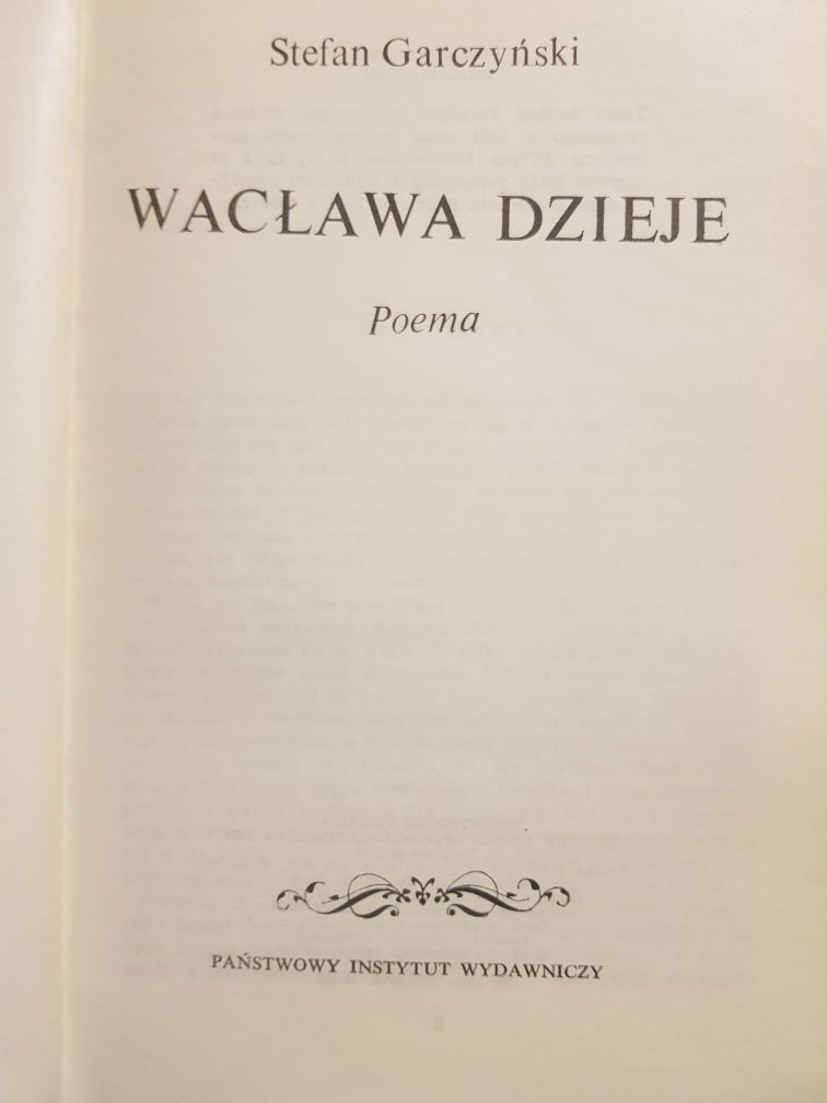 Stefan Garczyński Wacława dzieje Poema PIW 1974