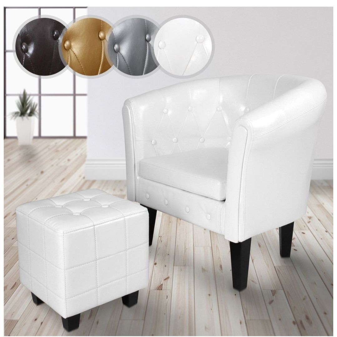 Fotel Miadomodo Chesterfield - w zestawie Hocker - Fotel relaksacyjny