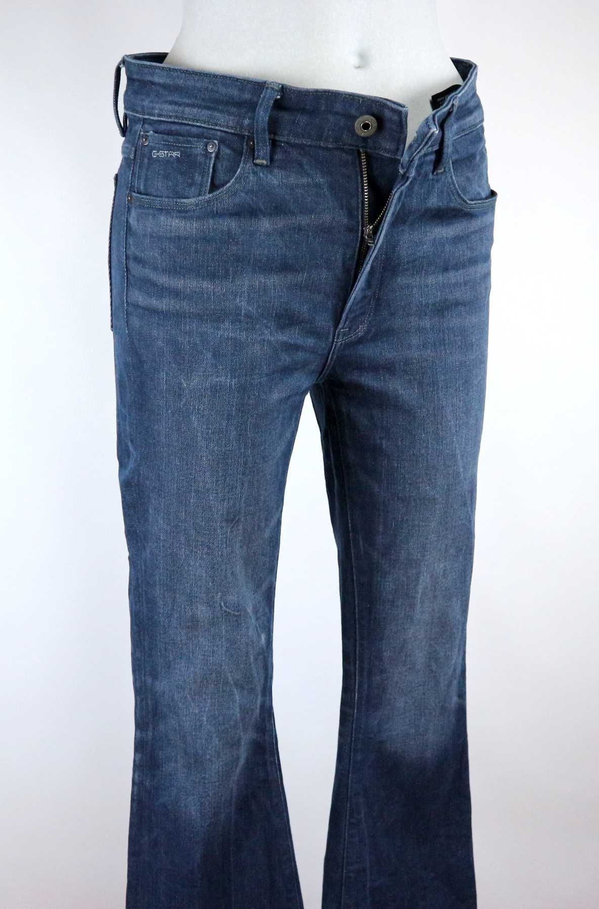 G-Star RAW 3301 Flare spodnie jeansy W30 L30 dzwony pas 2 x 40 cm