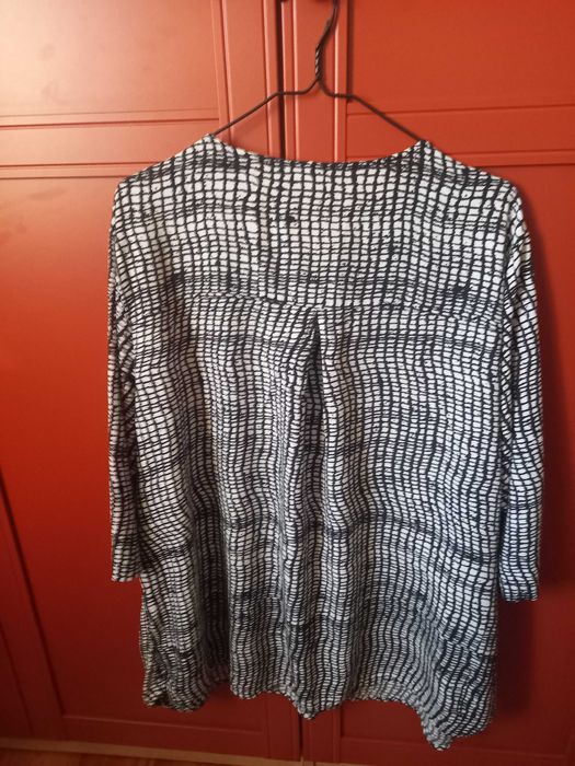 Bluzka, koszula, tunika, czarno-biała, oversize
