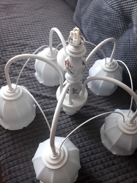 Żyrandol Stary prl porcelanowy