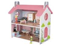 Drewniany domek dla lalek Kidland , 41 elementów, zdejmowany dach