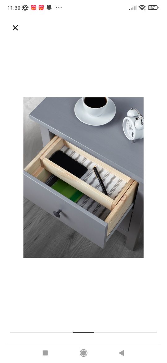Komoda Hemnes 2 szuflady, 54x66 kolor szary