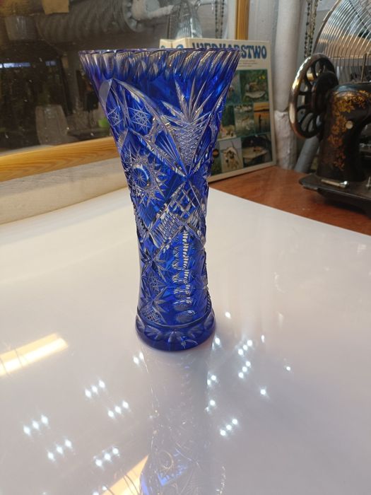 Wazon kryształowy niebieski Racibórz