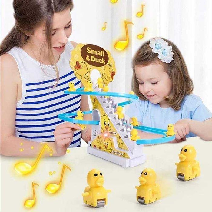 Інтерактивна іграшка гірка з витягом Small-Duck 9 каченят на гірці