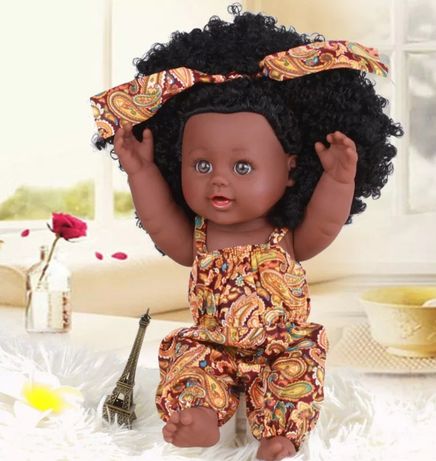 Американская черная Кукла Реборн (Reborn), силиконовая, 30 см