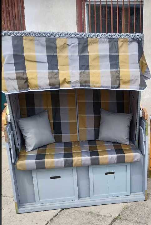 Kosz plażowy na plaże ogrodowy 2 osobowy 120 cm pokrowiec gratis