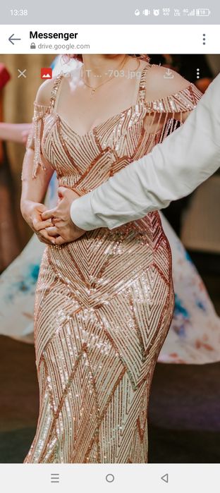 Przepiękna sukienka suknia maxi syrenka cekiny świadkowa wesele XS S