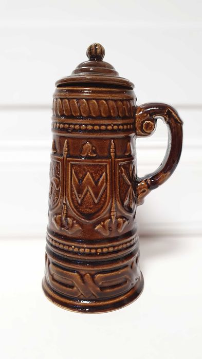 Kufel gliniany kamionka PRL do piwa retro