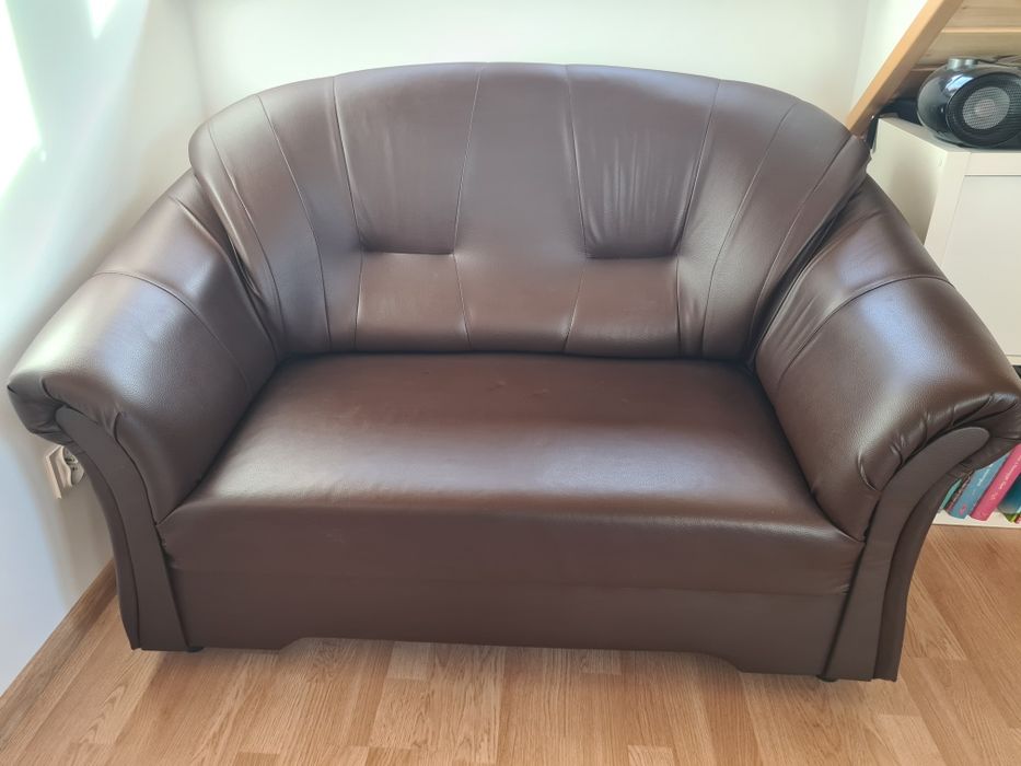 Sofa 2 osobowa brązowa
