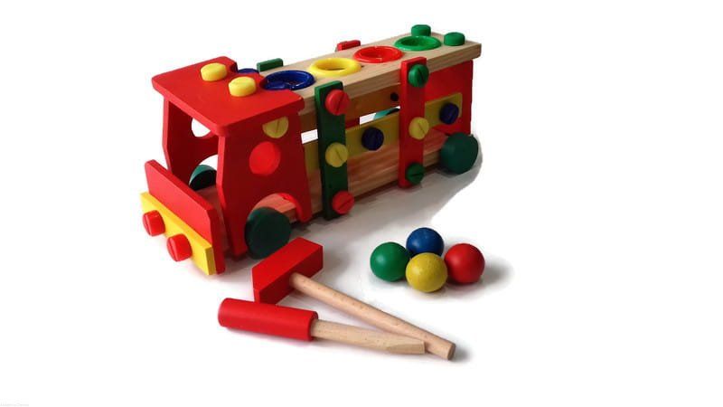 Ciężarówka z klocków drewnianych ZABAWKA EDUKACYJNA