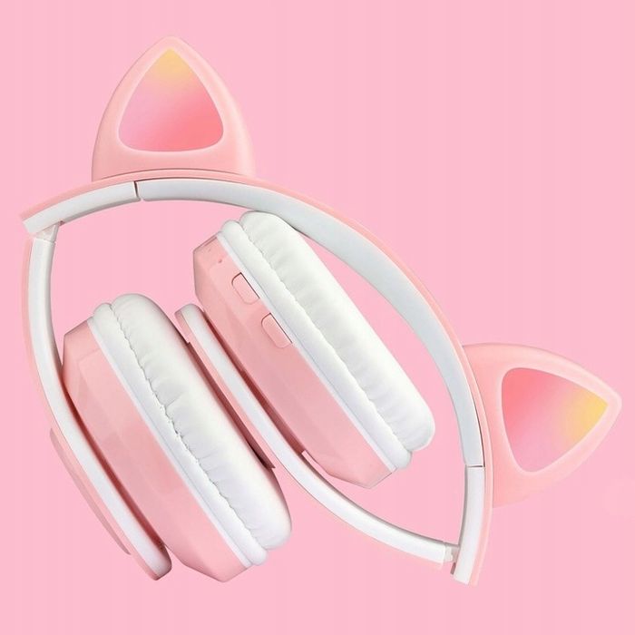 Zestaw Słuchawki Nauszne Dla Dzieci Kocie Uszy + Mikrofon Karaoke Blue