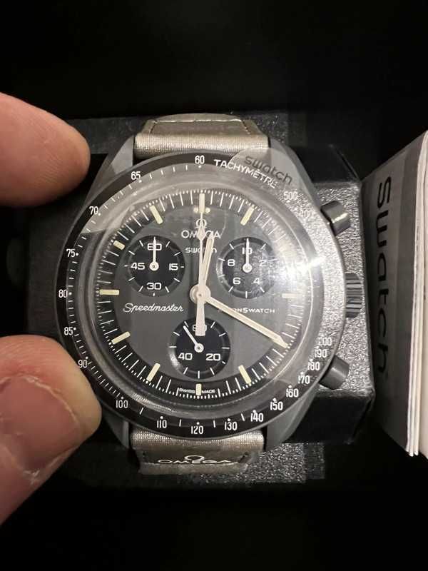 Omega x Swatch SO33A100 Merkury wodoodporny do 50m + elastyczny sznur