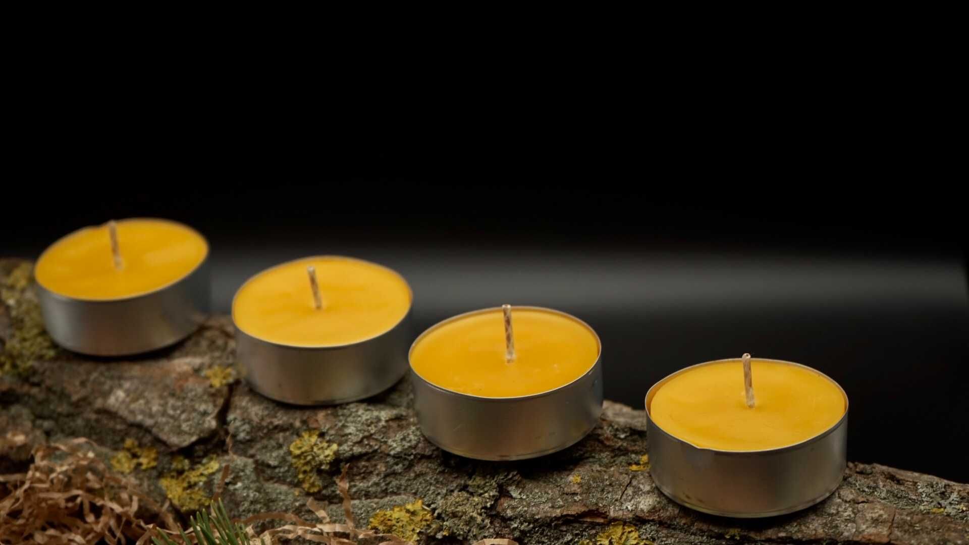 Świeca Tealight z wosku pszczelego duża