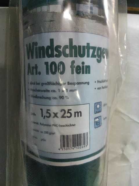 Siatka tkanina przeciwwietrzna 1,5m x 25m Zatrzymuje około 90 % wiatru