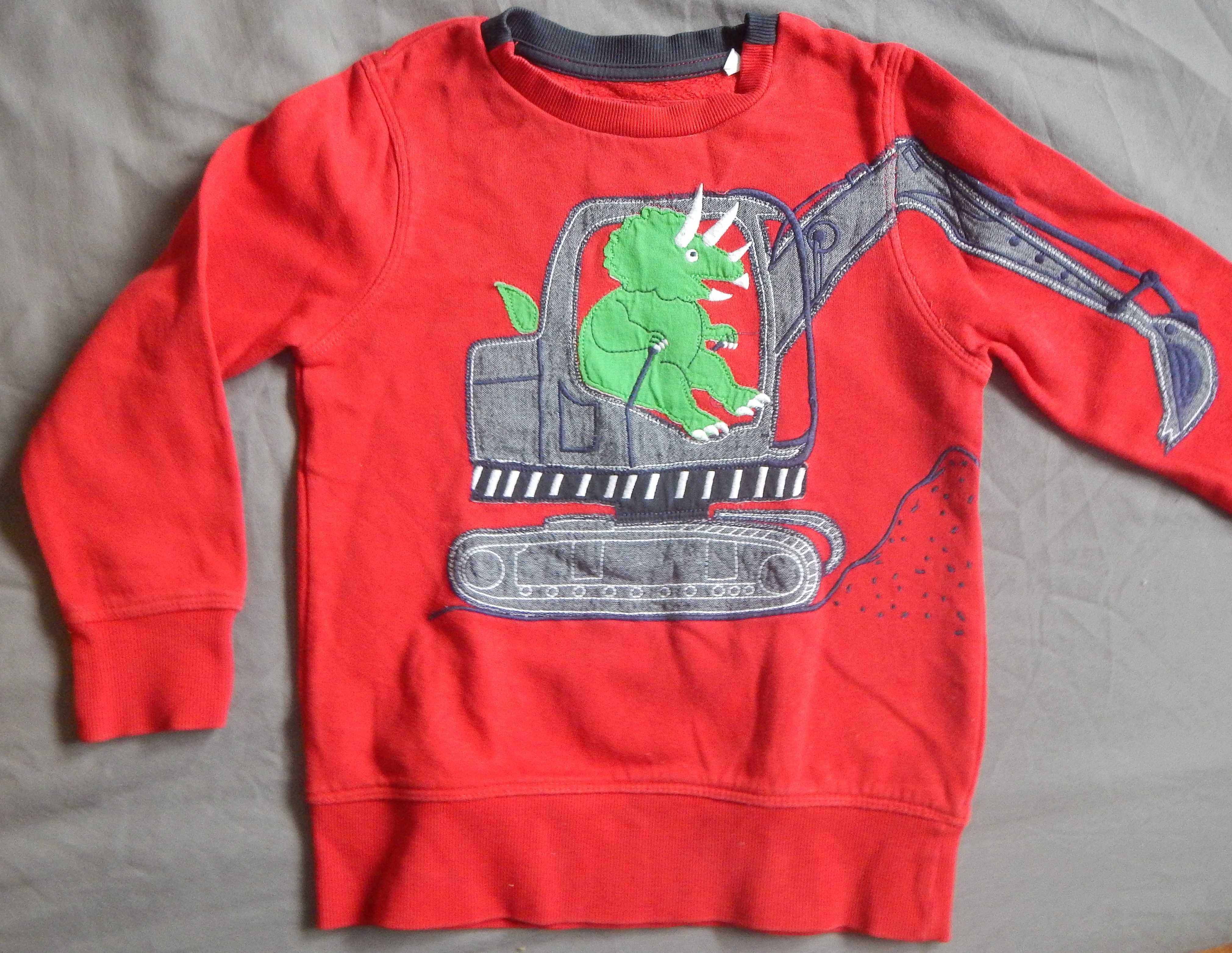 Bluza dinozaur koparka C&A spodnie 122