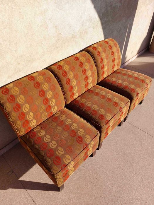 Fotele Piękne Vintage Kawowe Unikalny wzór komplet