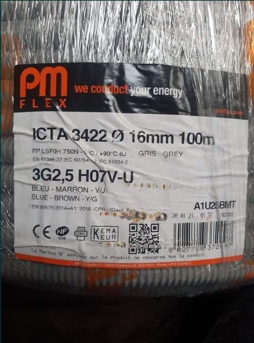 Przewody w peszlu 3x2.5 3x1.5 5x1.5 5x2.5 kable w peszlu 750V 750N