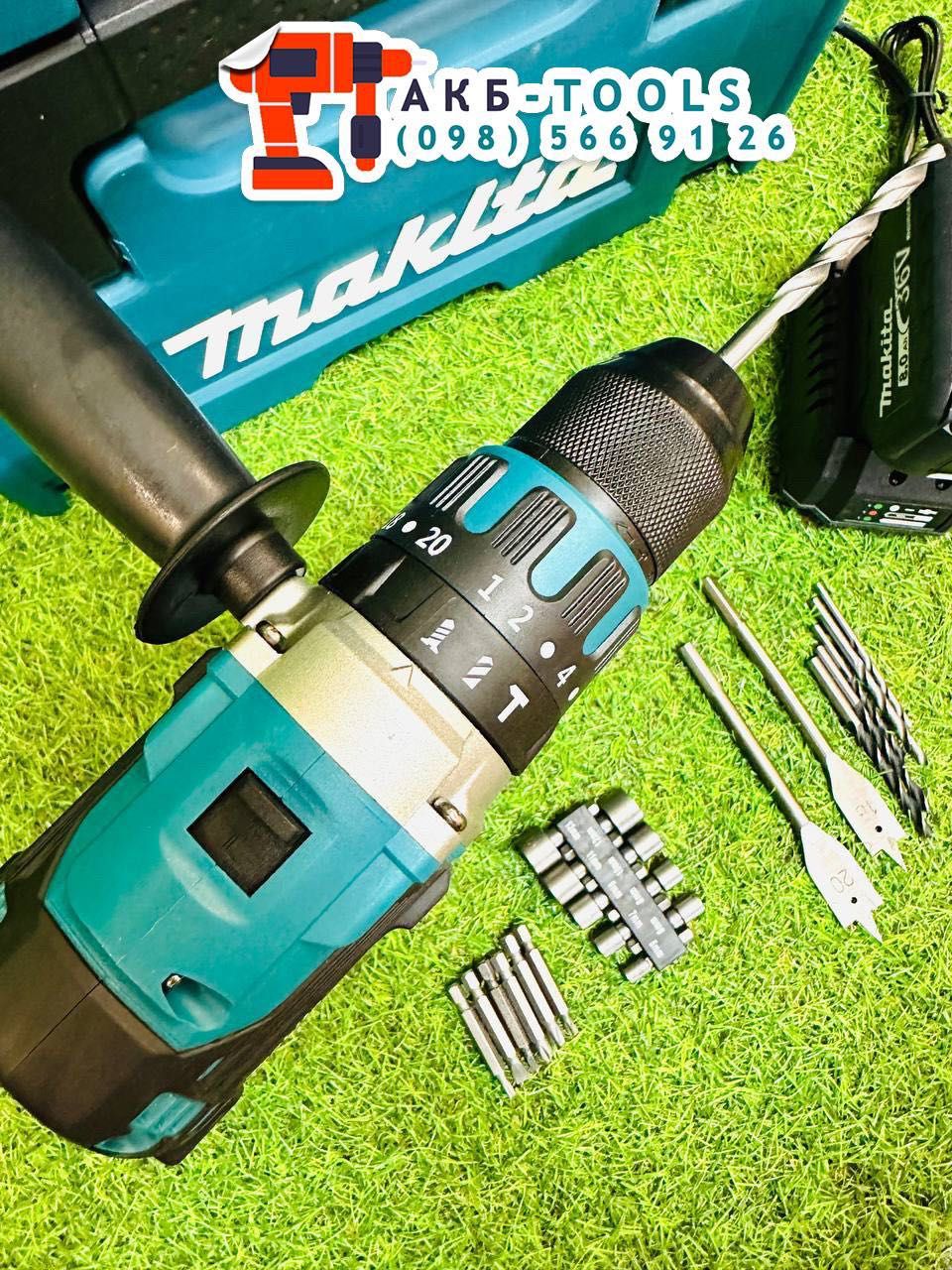 Акумяторний Шуруповерт Makita DHP485BL 36/8A Аккумуляторный Шурупокрут