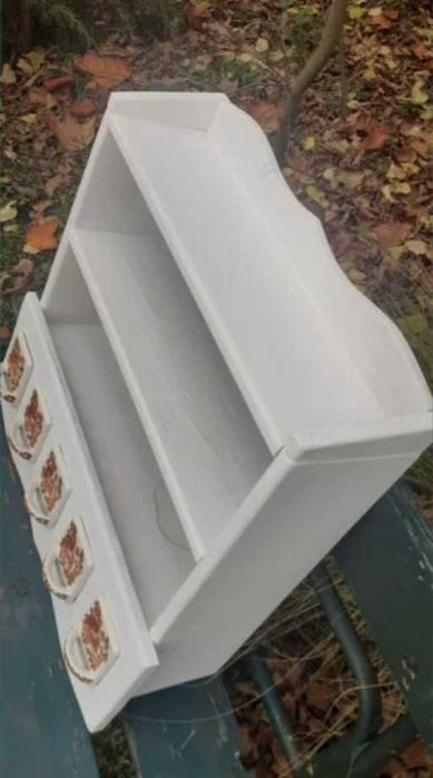 Półka drewniana z ceramicznymi szufladkami Włocławek