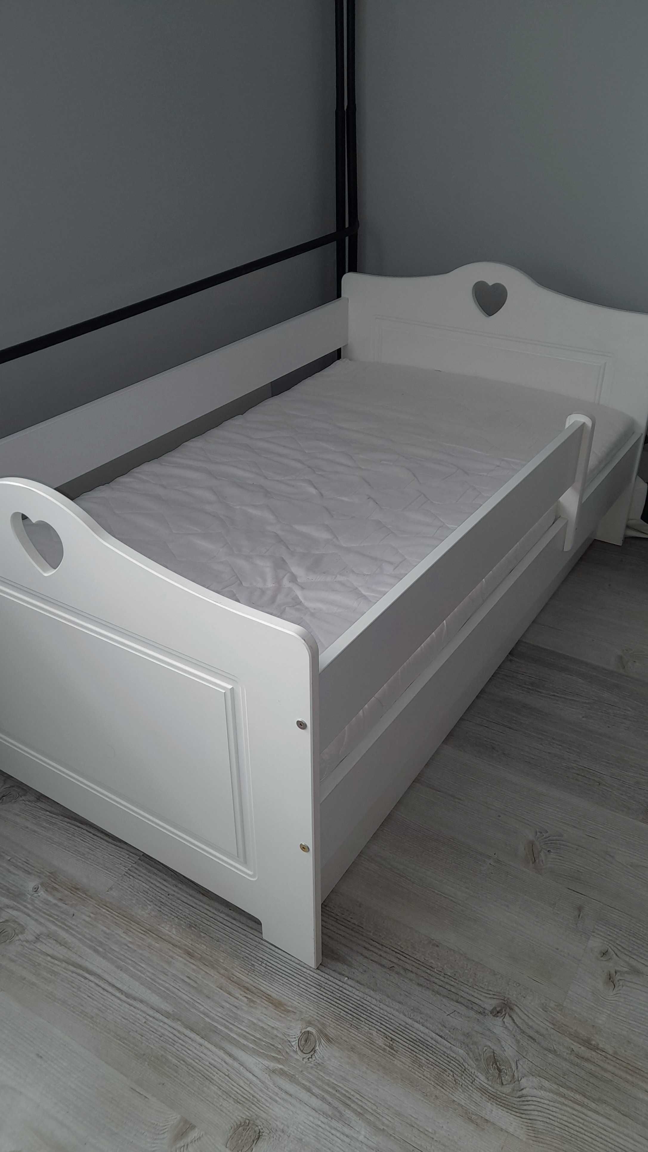 Śliczne łóżko dziecięce barierka szuflada materac medyczny FDM 80x140