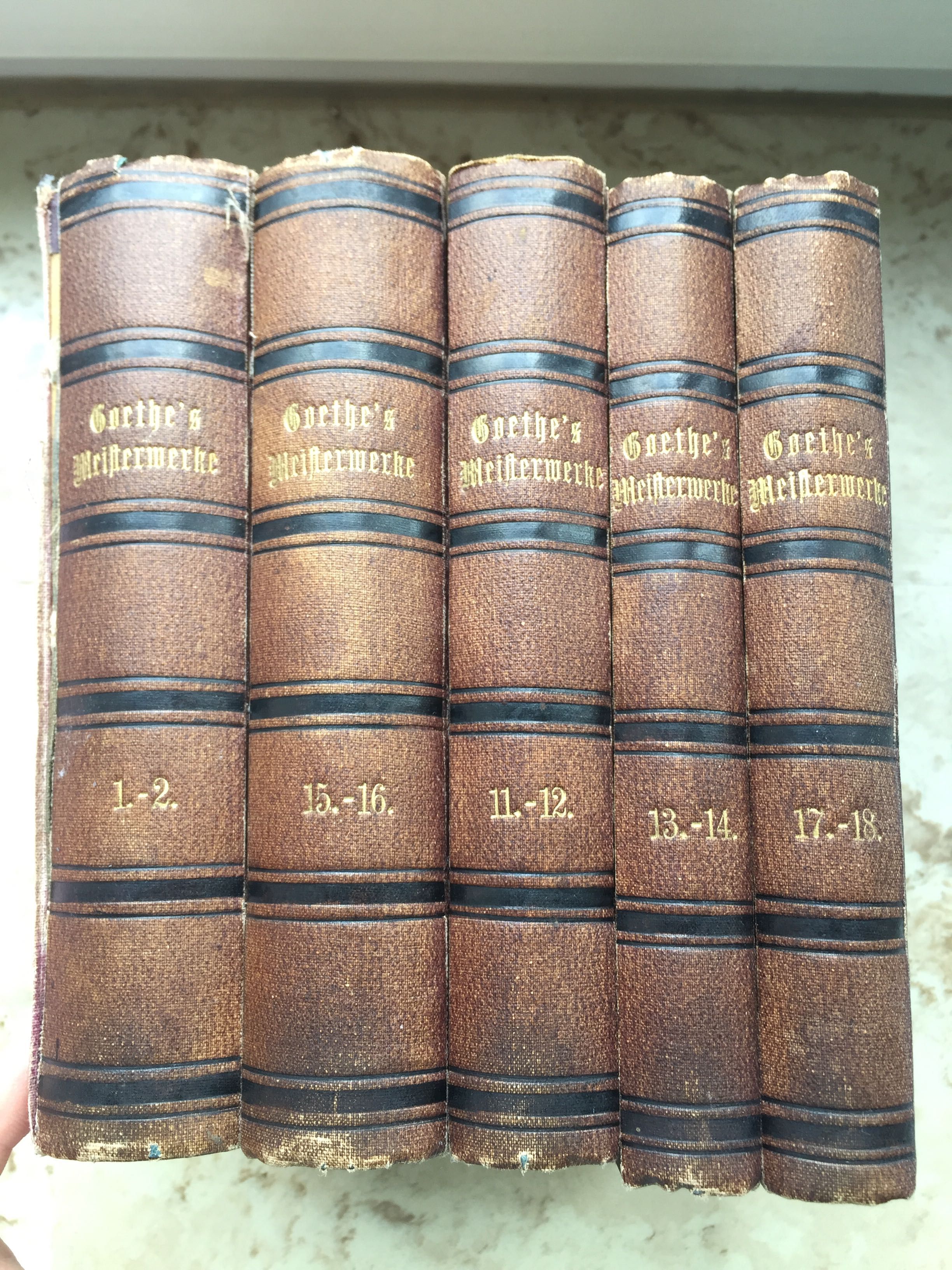 Антикварна книга Гёте 1869-1870 рік видання, 5 томів