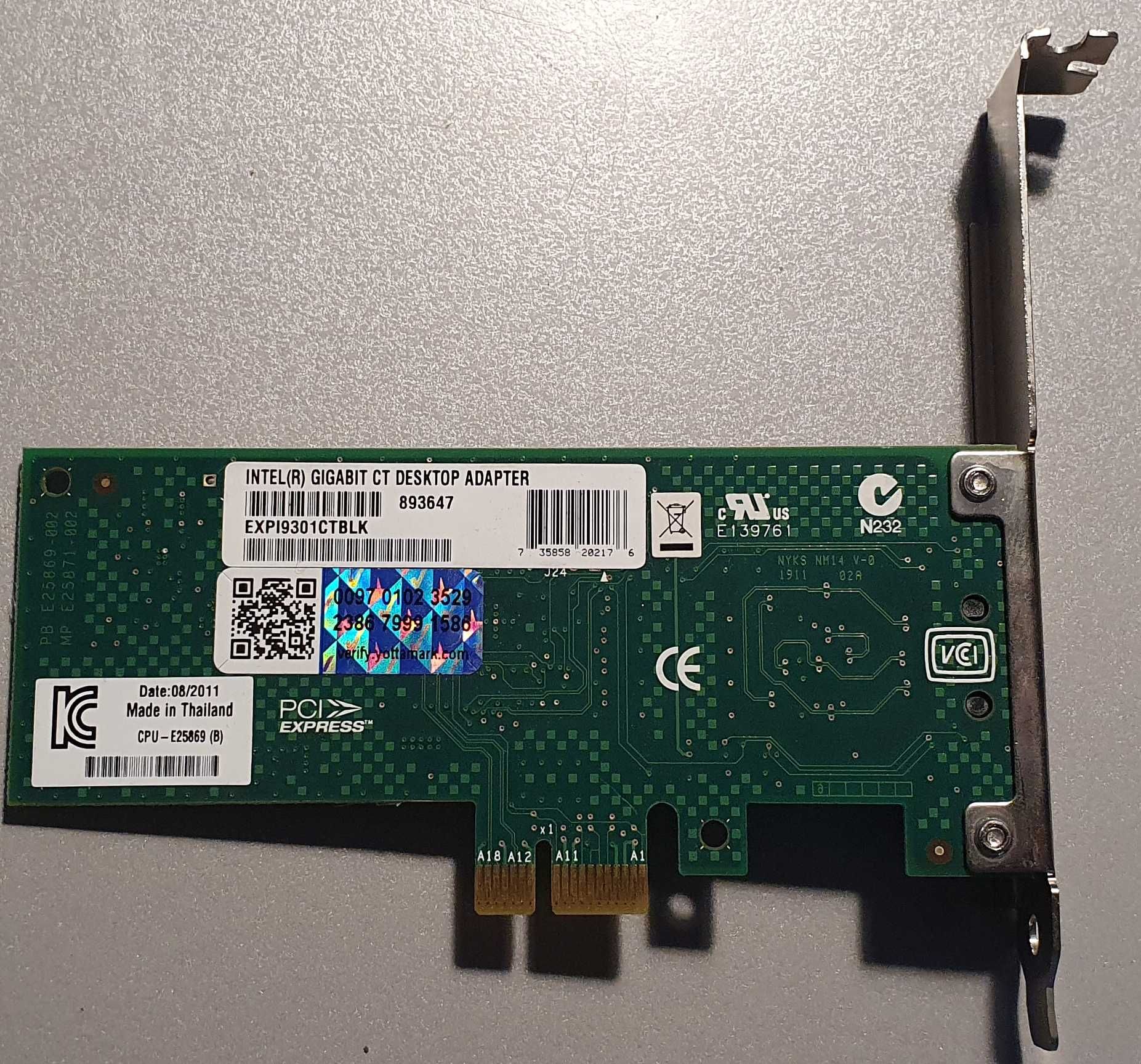 Karta sieciowa Intel GIGABIT CT EXPI9301CTBLK 893647  - poleasingowa