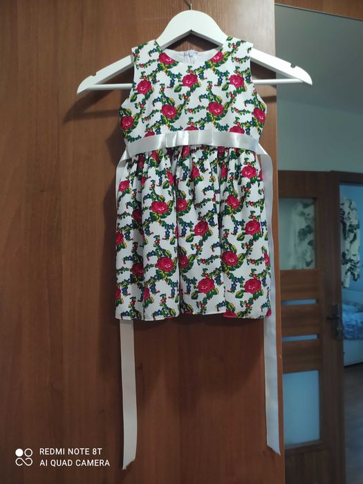 Piękna sukienka z podszewką góralski folk r. 98, Boże Ciało
