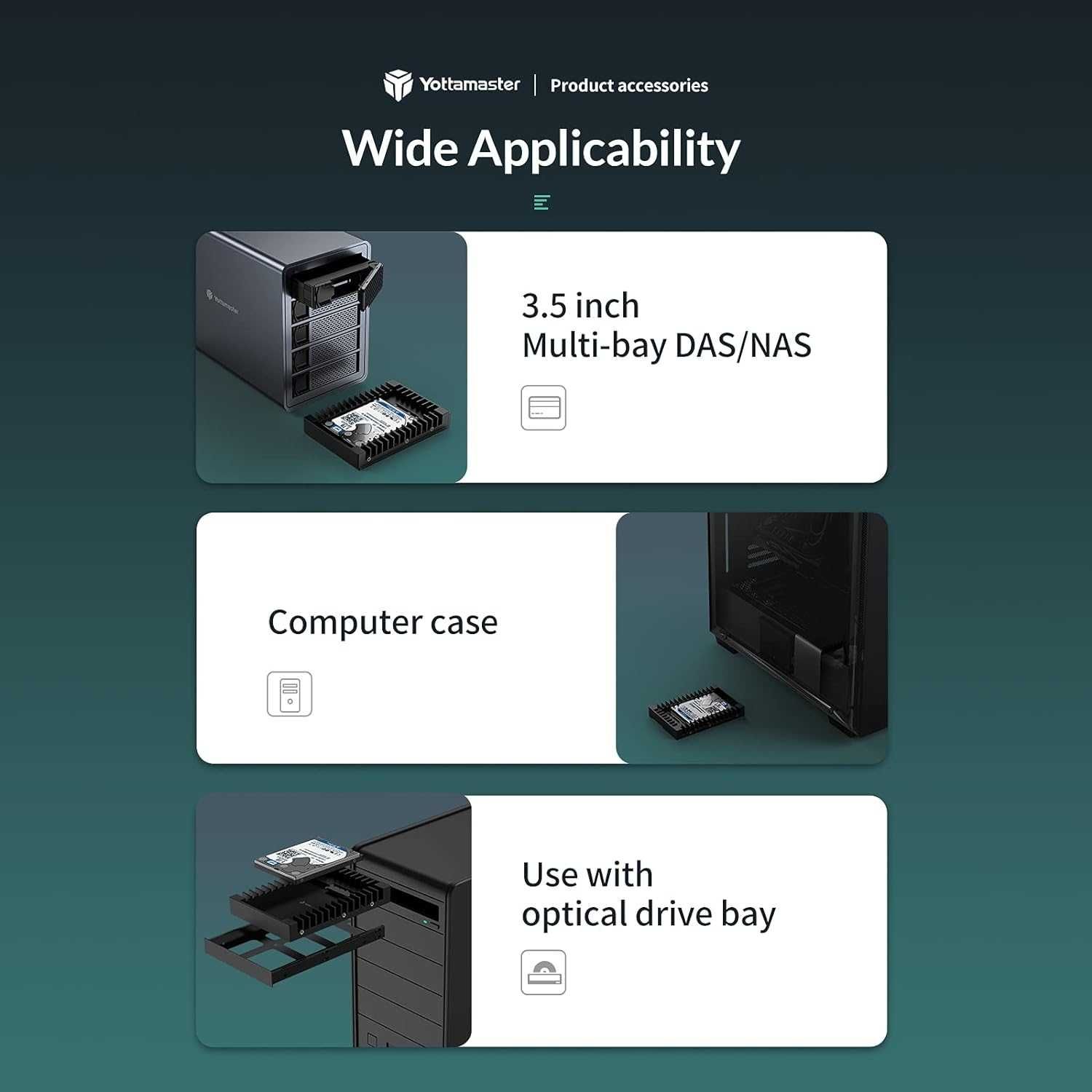 Yottamaster Adapter dysku twardego 2,5 cala na 3,5 cala SATA HDD/SSD