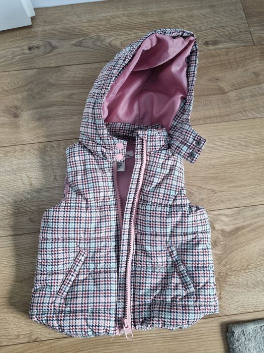 93. Kamizelka h&M r. 92 bezrękawnik w kratkę dla dziewczynki