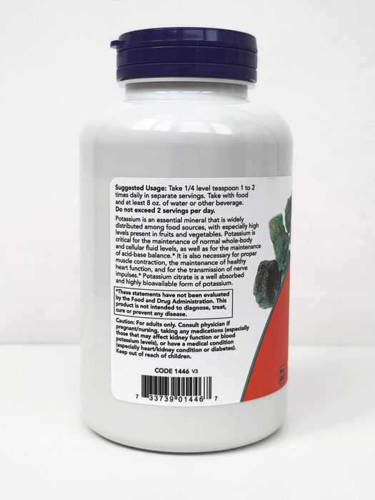 Калій цитрат Now Foods, 99 мг, 100 капсул / 340 г