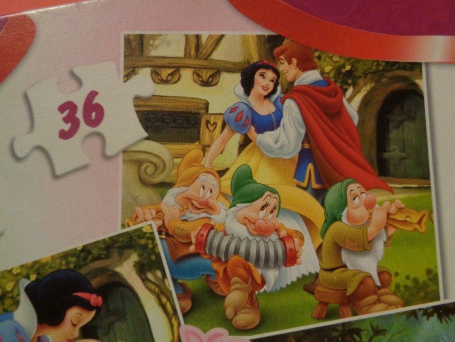 Puzzle Królewna Śnieżka i 7 Krasnoludków 3 x Disney gra układanka