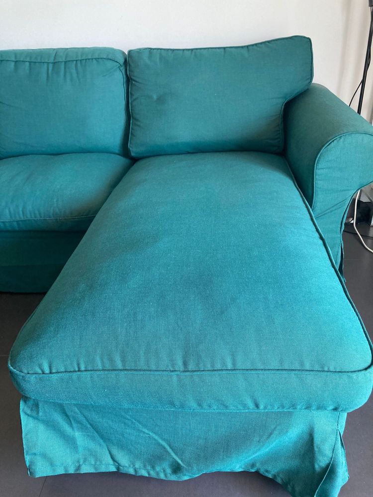 EKTORP IKEA -  Sofá 3 lugares c/chaise longue, Totebo turquesa escuro