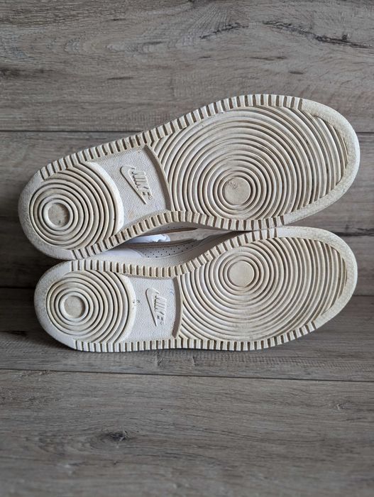 Кожаные белые кроссовки б/у хай-топы Найк Nike  Force Mid 37р 24 см