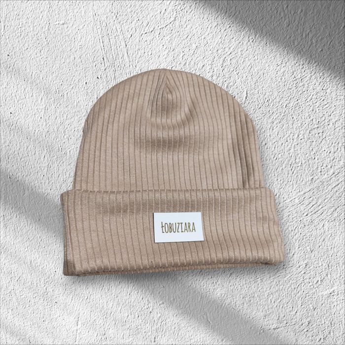 Komplet czapka komin jesienno-zimowy dla dziewczynki beżowy nowy 52 54