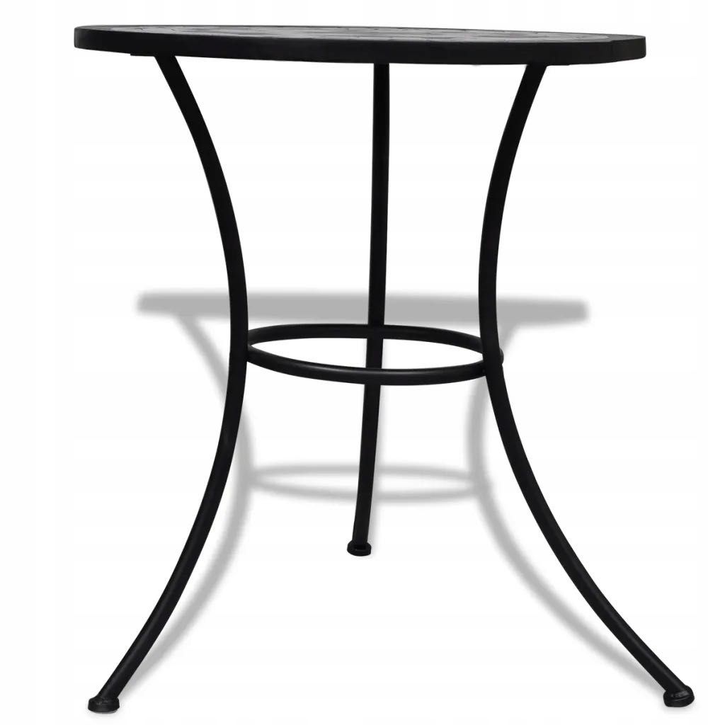 Stolik bistro, czarno-biały, 60 cm, mozaikowy