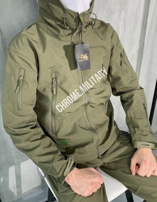 Тактичний softshell костюм на флісі ОПТ/Роздріб Олива