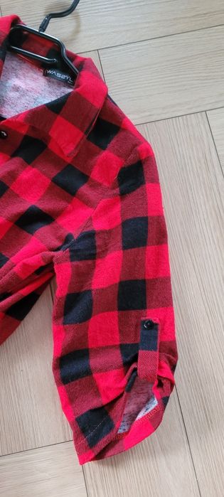 Piękna sukienka Asymetryczna koszula flanelowa kratka Pakuten nowa