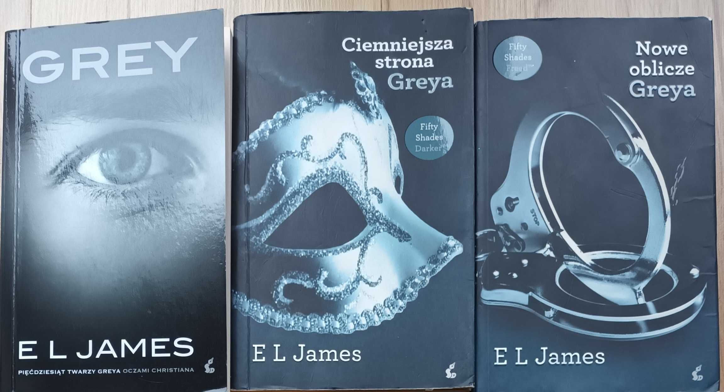 Książki E L James"Grey""Ciemniejsza strona Greya" "Nowe oblicze Greya"