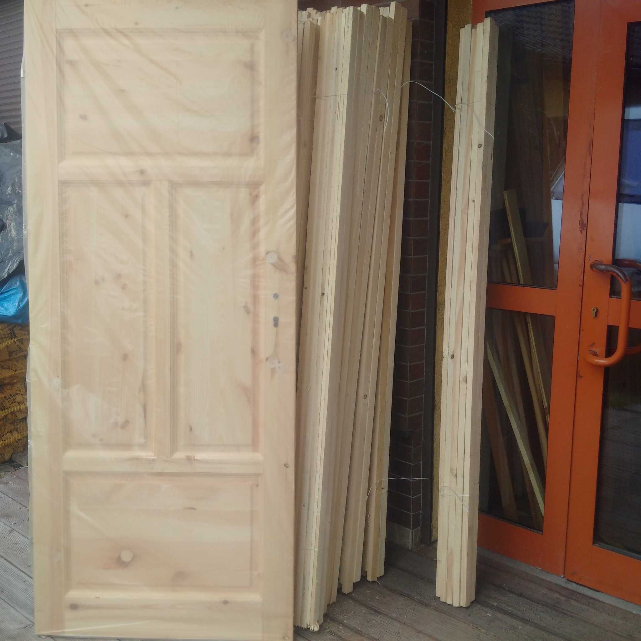 drzwi drewniane sosnowe Mocne Solidne Rustykal
