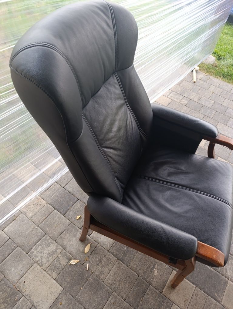 Stary Regulowany Drewniany fotel loft