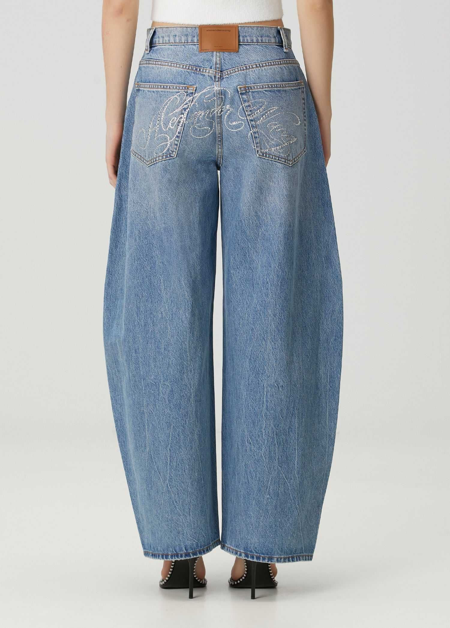 Джинси Alexander Wang Rhinestone Embellishment Jeans Blue