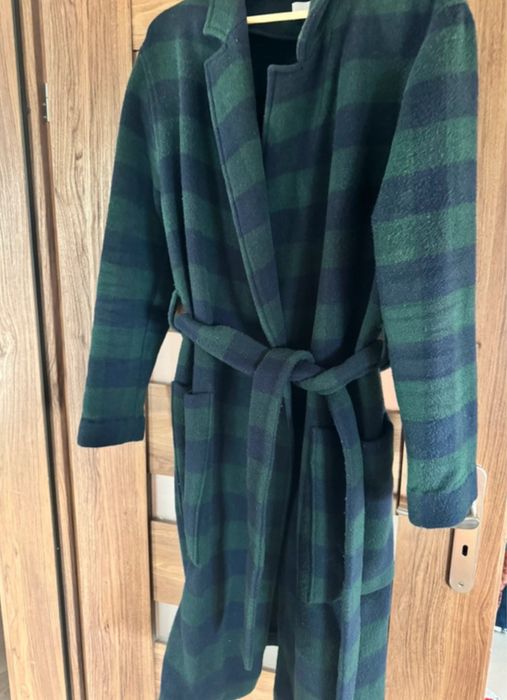 Długi płaszcz w kratę Risk made in Warsaw L