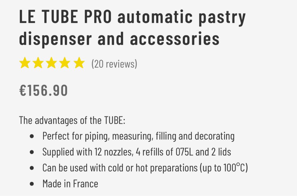 Кондитерський шприц LE TUBE PRO [Франція]