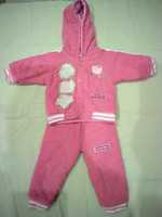 Детский теплый костюм для девочки розовый ,от 5 мес до 1 года