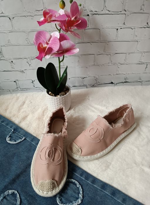 Espadryle pudrowy róż