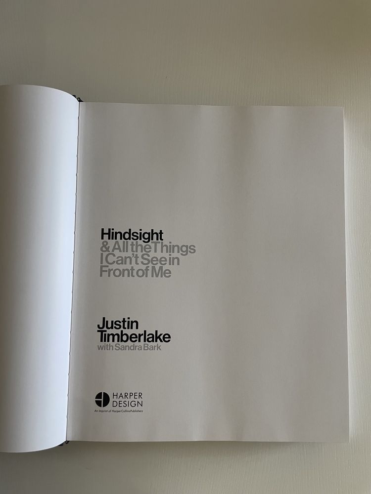 Livro Justin Timberlake Hindsight And All The Things I Can'T See In Front Of Me