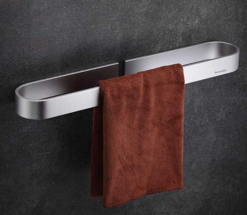 Wangel srebrny wieszak na ręczniki bez wiercenia 40cm