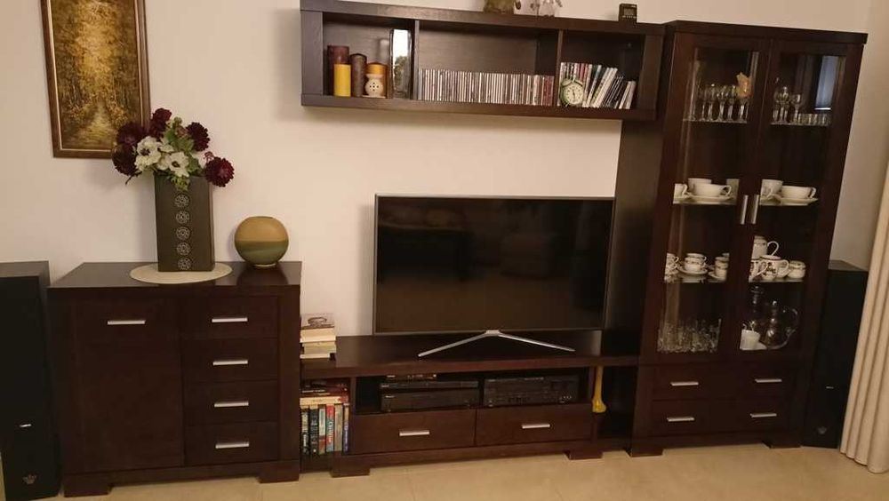 meble do salonu kolor wenge, fornir