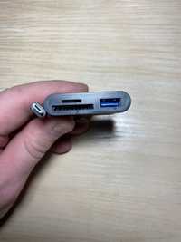 Micro usb адаптер OTG 3 in 1 usb, so, tf card